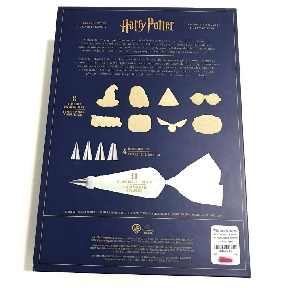 Williams Sonoma HARRY POTTER Cookie Cutter Kit Baking Pastry Set